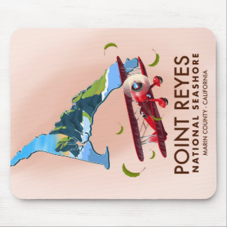 point reyes national seashore travel poster. mouse pad