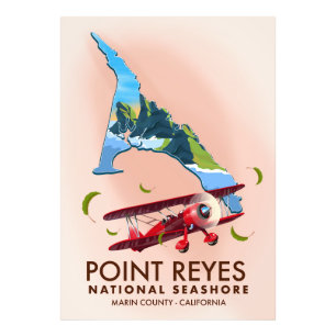 point reyes national seashore travel poster. photo print