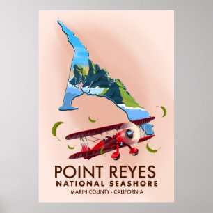 point reyes national seashore travel poster. poster