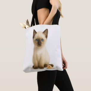 Point Taken – Siamese Kitten with Toy Mouse Tote Bag