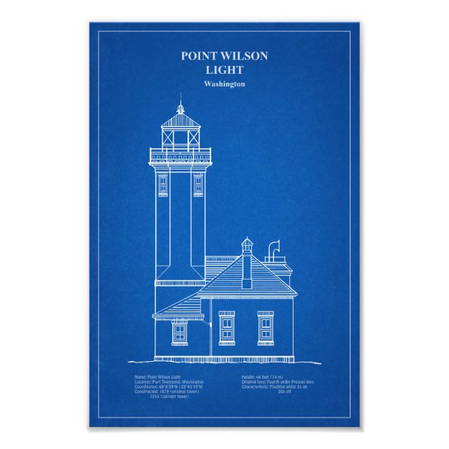 Point Wilson Lighthouse - Washington – AD Photo Print (Front)