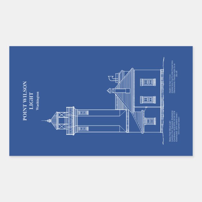 Point Wilson Lighthouse - Washington – AD Rectangular Sticker (Front)