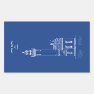 Point Wilson Lighthouse - Washington – AD Rectangular Sticker