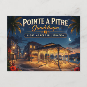 Pointe-a-Pitre Guadeloupe Illustration Postcard