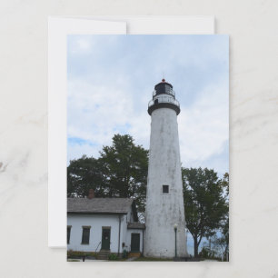Pointe Aux Barques Lighthouse on a Holiday Card