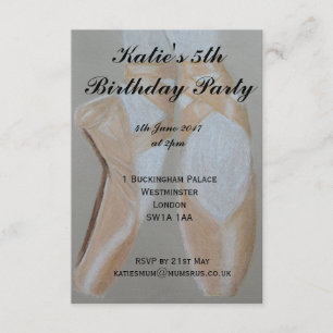 Pointe ballet shoes party invitation
