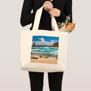 Pointe des Chateaux, Grande-Terre, Guadeloupe Large Tote Bag