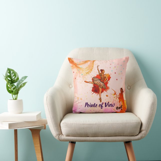 Pointe of View | Elegant Ballerina Art  Cushion (Chair)