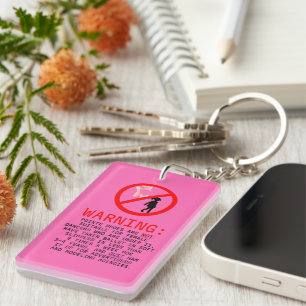 Pointe Shoes Warning Hot Pink Personalized Key Ring