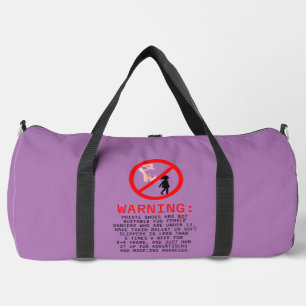 Pointe Shoes Warning Lavender Duffle Bag