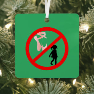 Pointe Shoes Warning Sea Green Metal Tree Decoration