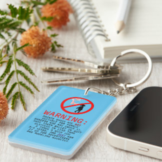 Pointe Shoes Warning Sky Blue Personalized Key Ring