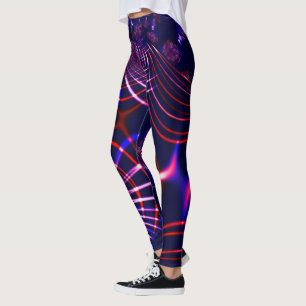 Pointed curves from blue to red and white. Lilac? Leggings