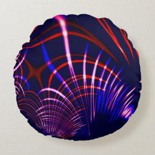 Pointed curves from blue to red and white. Lilac? Round Cushion