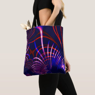 Pointed curves from blue to red and white. Lilac? Tote Bag