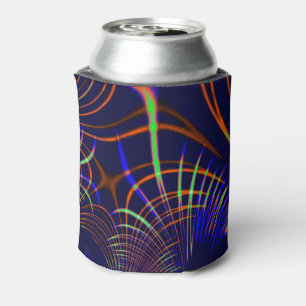 Pointed curves from lime green to coral and blue can cooler