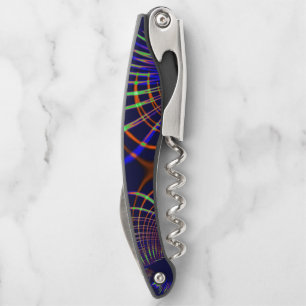 Pointed curves from lime green to coral and blue corkscrew