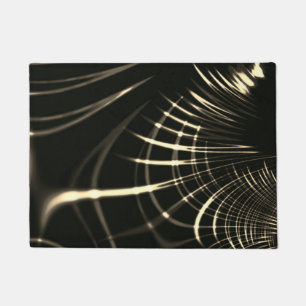 Pointed curves in khaki colour and dark background doormat