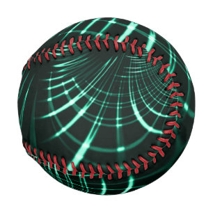 Pointed curves in mix of jungle green and neo mint baseball