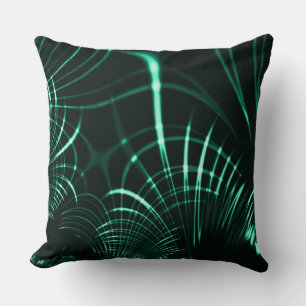 Pointed curves in mix of jungle green and neo mint cushion