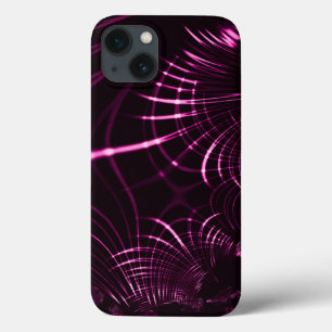 Pointed curves in pink colour and dark background iPhone 13 case