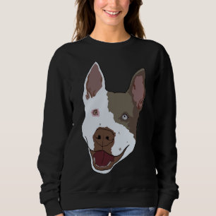Pointed Eared Brown And White Pitbull Sweatshirt