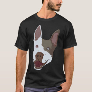 Pointed Eared Brown And White Pitbull T-Shirt