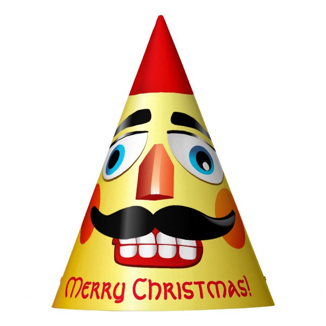 Pointed Head Xmas Nutcracker Toy Soldier Party Hat (Front)
