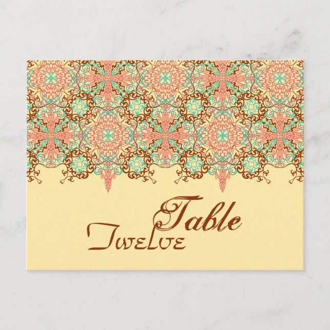 Pointed Intricate Arabesque, table setting Postcard (Front)