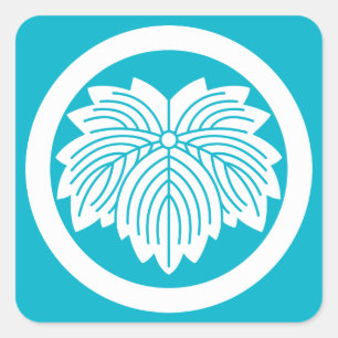 Pointed-leaf ivy in circle square sticker