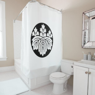 Pointed-leaf Paulownia with 53 blooms in rice cake Shower Curtain