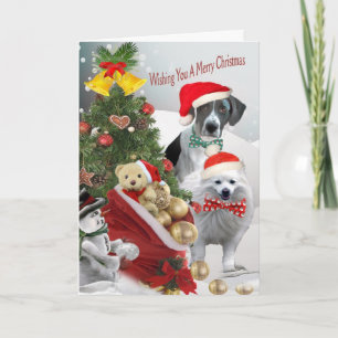 Pointer and American Eskimo Christmas Cards