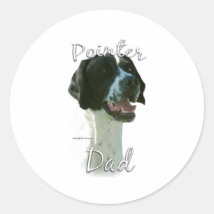 Pointer (blk) Dad 2 Classic Round Sticker