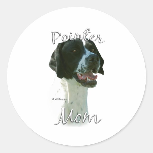 Pointer (blk) Mum 2 Classic Round Sticker (Front)