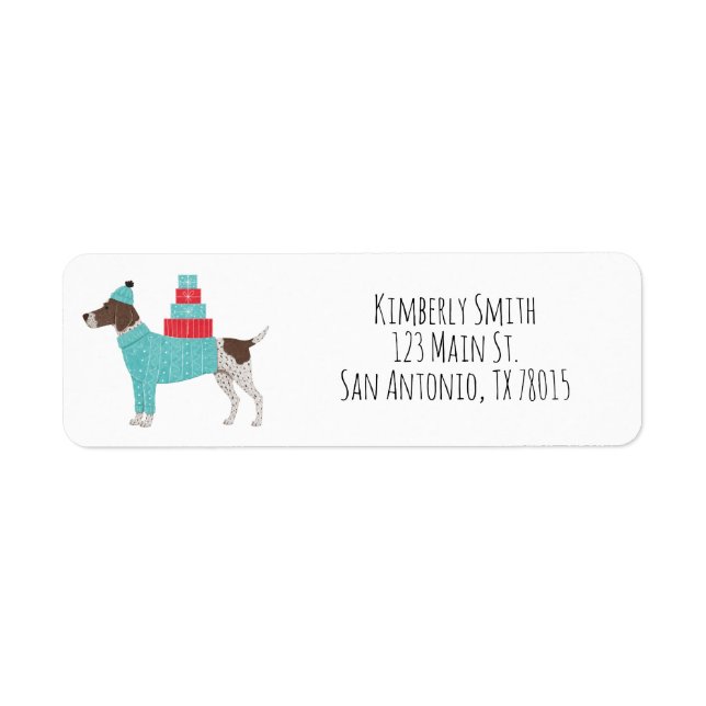 Pointer Christmas Return Address  Label (Front)