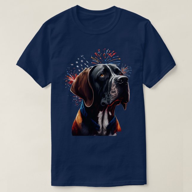 Pointer dog 4th of July 14 T-Shirt (Design Front)