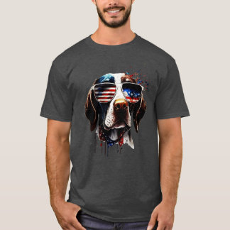Pointer dog 4th of July 6 T-Shirt