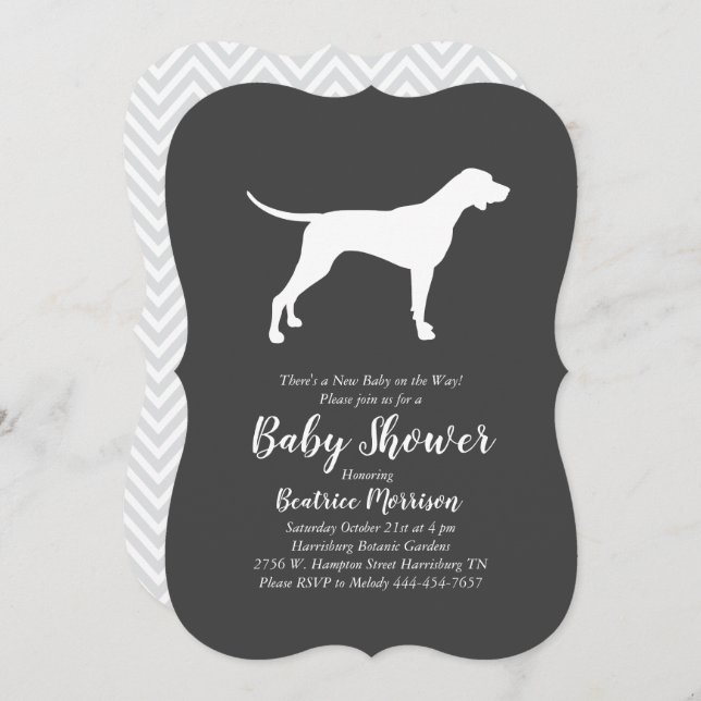 Pointer Dog Baby Shower Neutral Invitation (Front/Back)