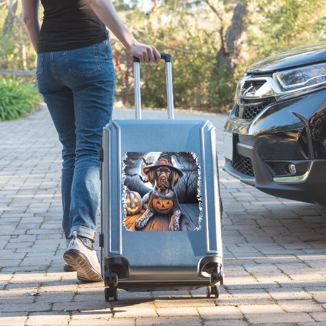 Pointer Dog Halloween Square (Suitcase Insitu)