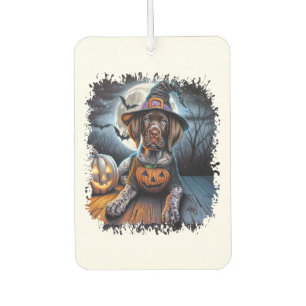 Pointer Dog Halloween Square Car Air Freshener