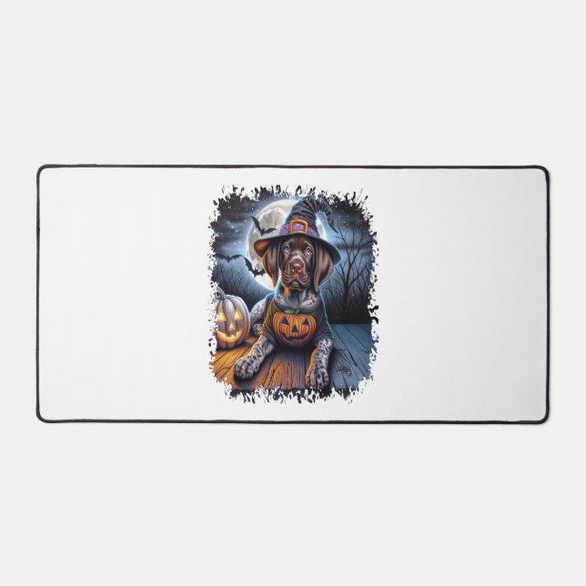 Pointer Dog Halloween Square Desk Mat (Front)