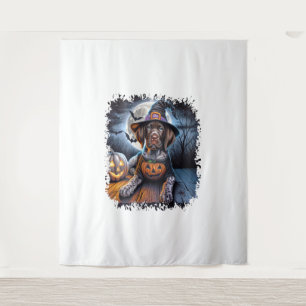 Pointer Dog Halloween Square Tapestry