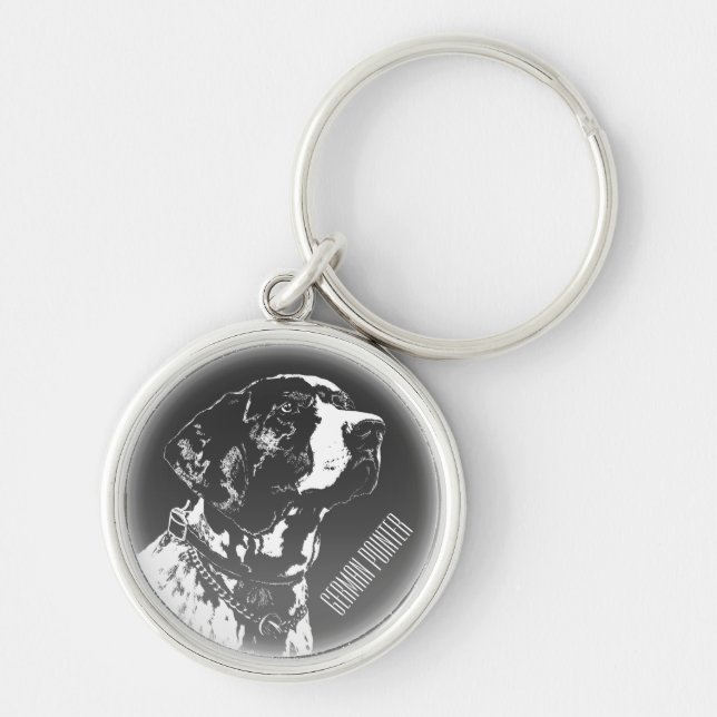 Pointer Dog Key Chain Personalised Pointer Gifts (Front)