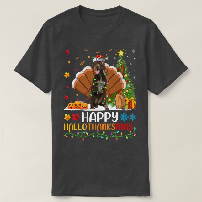 Pointer Dog Lover Funny Happy Pointer Dog HelloTha T-Shirt (Design Front)