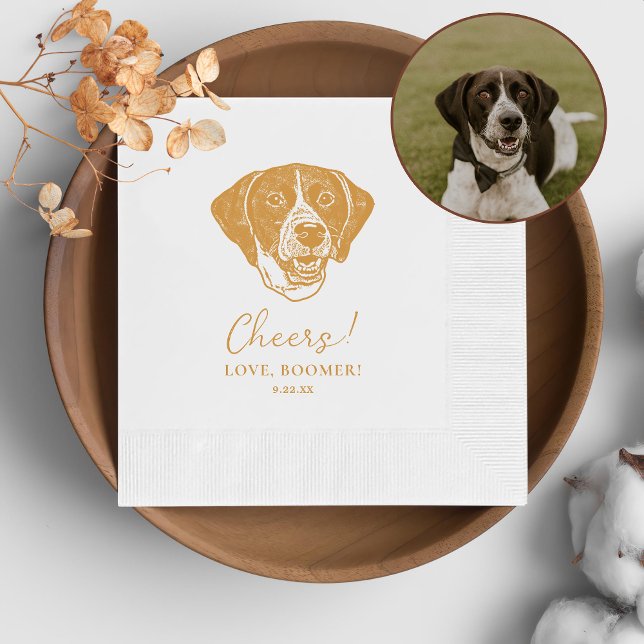 Pointer Dog Personalised Cheers Napkin (Creator Uploaded)