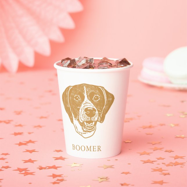 Pointer Dog  Personalised Hand Drawing  Paper Cups (Insitu)