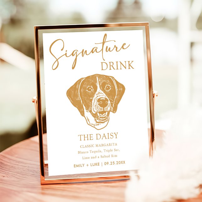 Pointer Dog Personalised Wedding Signature Drink Poster (Creator Uploaded)
