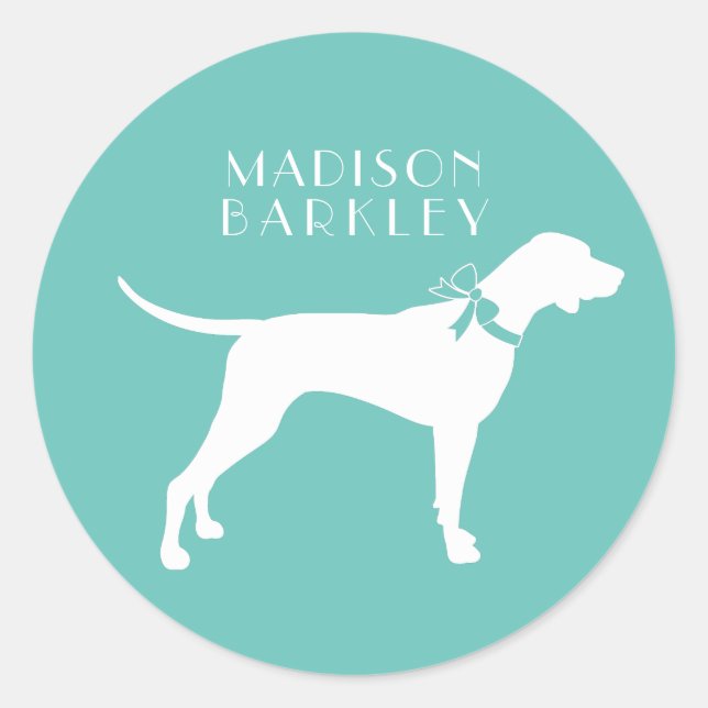 Pointer Dog Puppy English Setter Classic Round Sticker (Front)