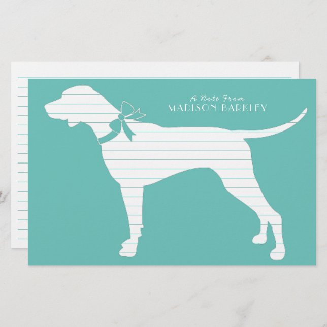 Pointer Dog Puppy English Setter Stationery (Front/Back)