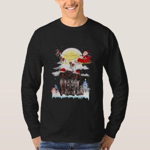 Pointer Dog Santa Sleigh Christmas Lover T-Shirt